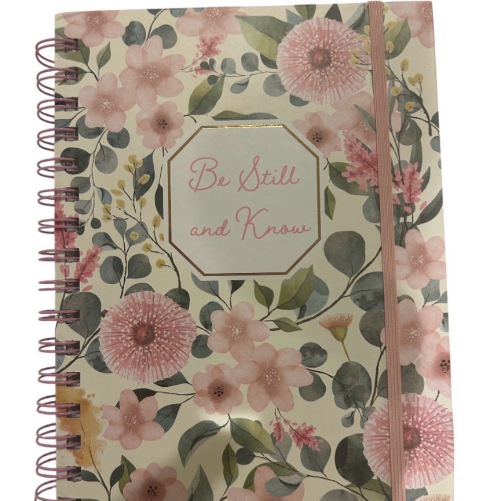 Floral Pink and Green Journal with Elastic Closure